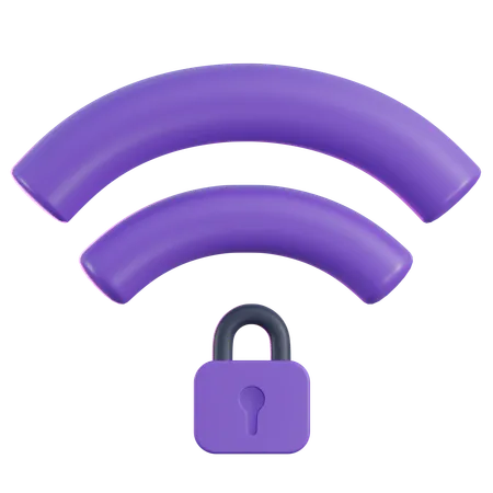 Bloqueio wi-fi  3D Icon