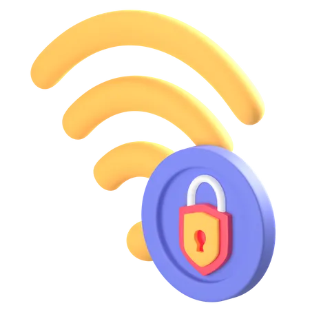 Bloqueio wi-fi  3D Icon