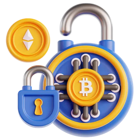 Bloqueo de bitcoin  3D Icon