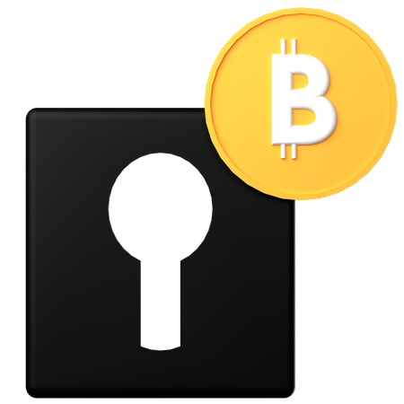 Bloqueo de bitcoin  3D Icon