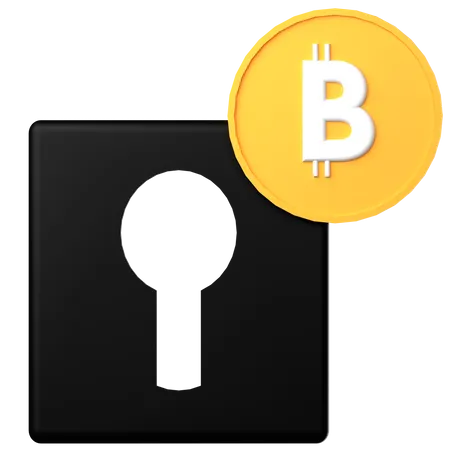 Bloqueo de bitcoin  3D Icon