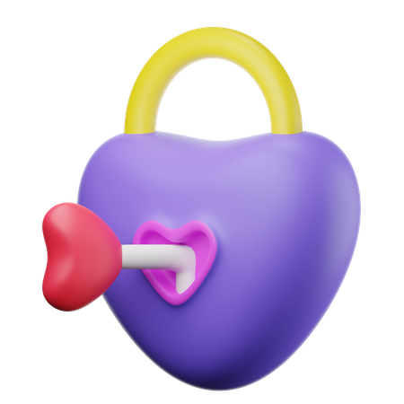 Candado de amor  3D Icon