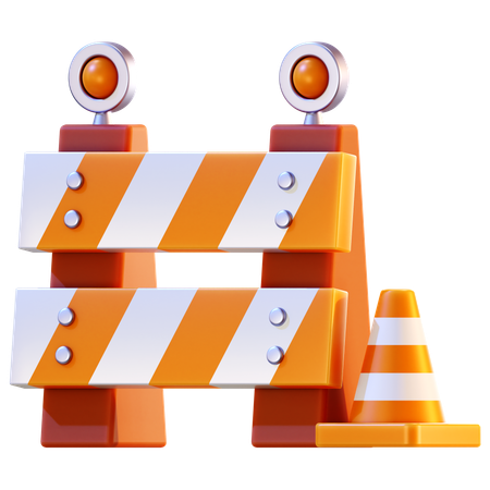 Bloqueo de carretera  3D Icon