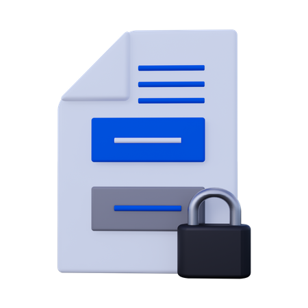 Bloqueo de documentos  3D Icon