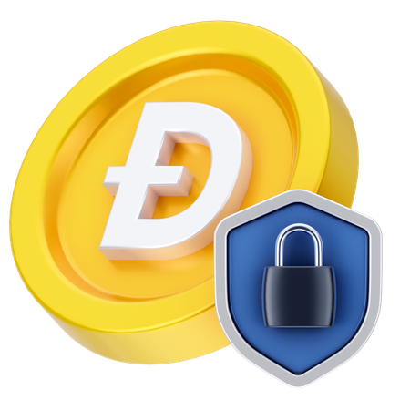 Bloqueo de dogecoin  3D Icon