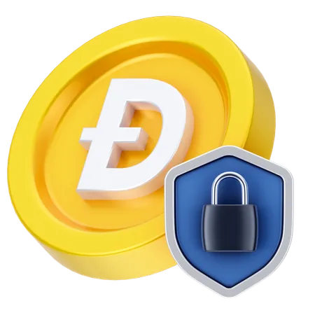 Bloqueo de dogecoin  3D Icon