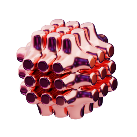 Bloqueo de nodo de cobre abstracto cromático  3D Icon