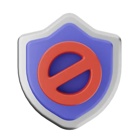 Protección de escudo de bloque  3D Icon