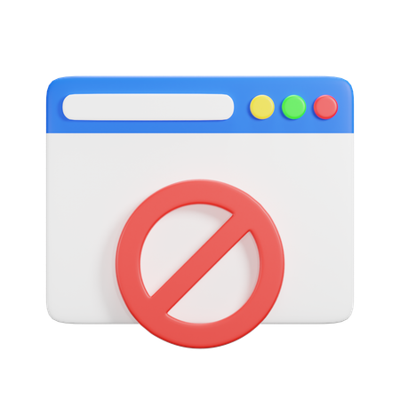 Bloqueo de sitio web  3D Icon
