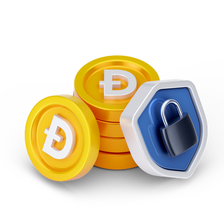 Bloqueo de dogecoin  3D Icon