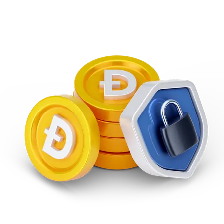 Bloqueo de dogecoin  3D Icon