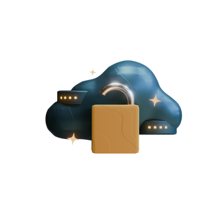 Bloqueo de nube  3D Icon