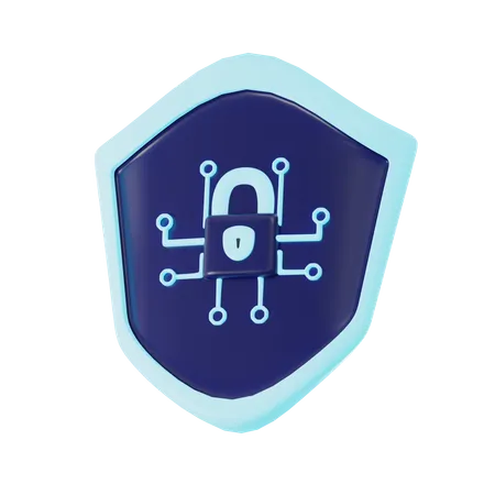 El Escudo Cibernetico Defensa De Las Redes Contra Piratas Informaticos Y Ataques Renderizado 3 D 3D Icon