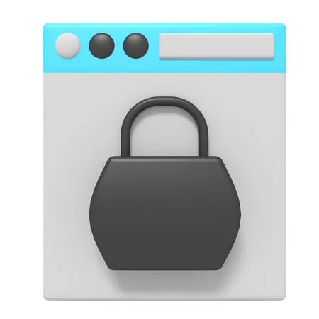 Candado De Seguridad De La Pagina Web En Linea 3D Icon