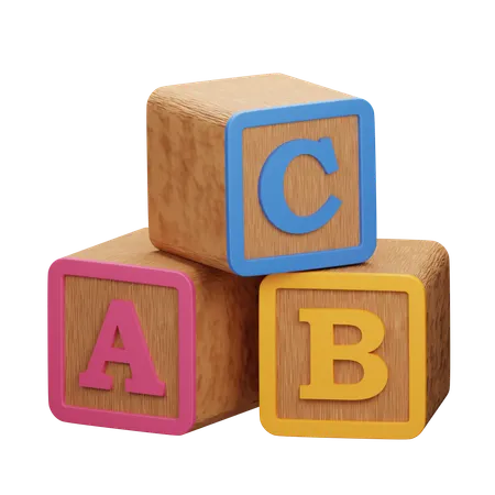 Bloques del alfabeto Aprendizaje divertido para niños  3D Icon