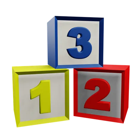 Bloques de numeros  3D Icon