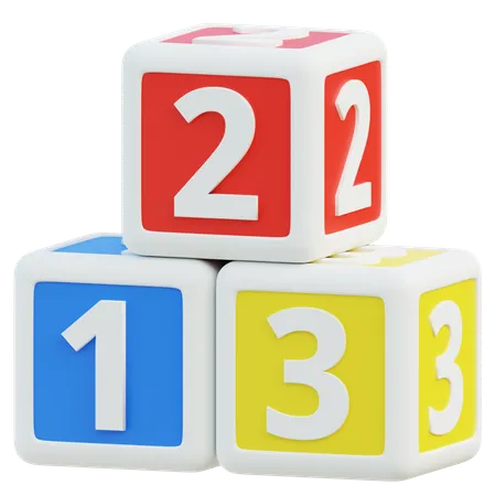 Bloques de numeros  3D Icon