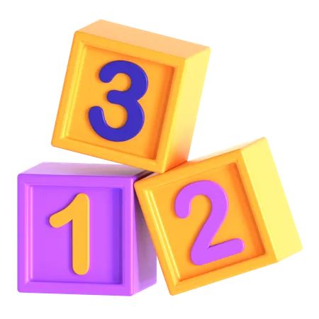 Bloques de numeros  3D Icon