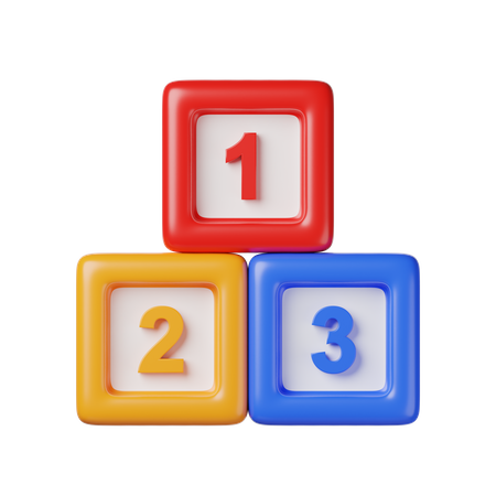 Bloques de numeros  3D Icon