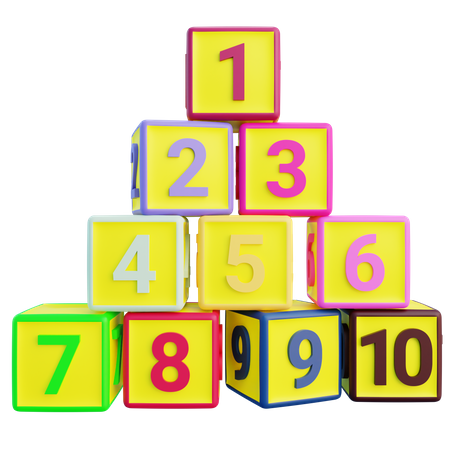 Bloques de numeros  3D Icon