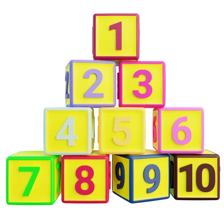 Bloques de numeros  3D Icon