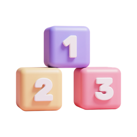 Bloques de numeros  3D Icon