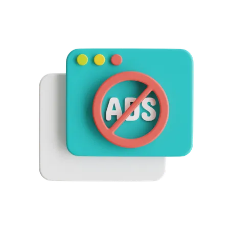 Bloqueur de publicités  3D Icon