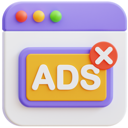 Bloqueur de publicités  3D Icon