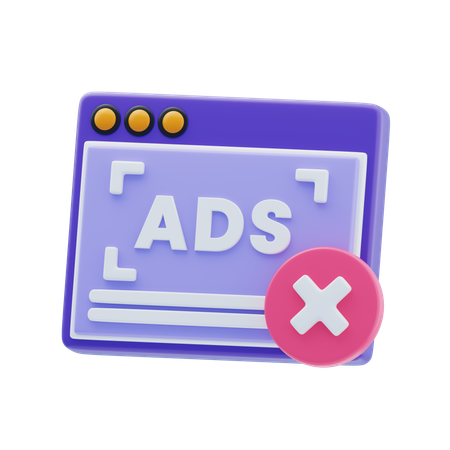 Bloqueur de publicités  3D Icon