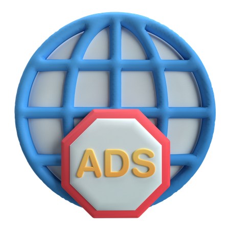 Bloqueur de publicités  3D Icon