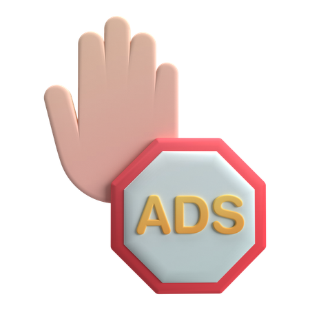 Bloqueur de publicités  3D Icon