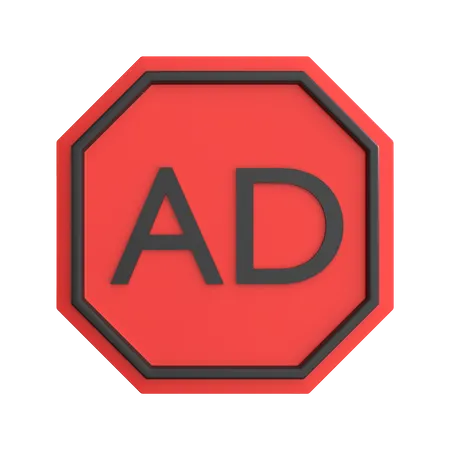 Bloqueur de publicités  3D Icon