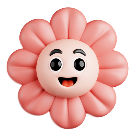 Blossoming Pink Flower  3D Icon