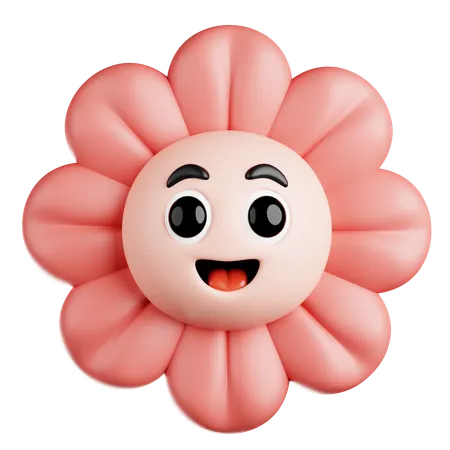 Blossoming Pink Flower  3D Icon