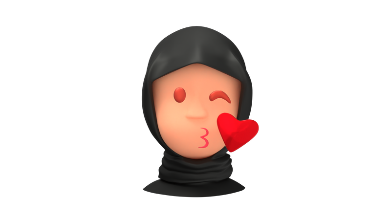 Blowing Arab Woman emoji  3D Emoji