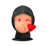 kiss arab woman 3d illustration