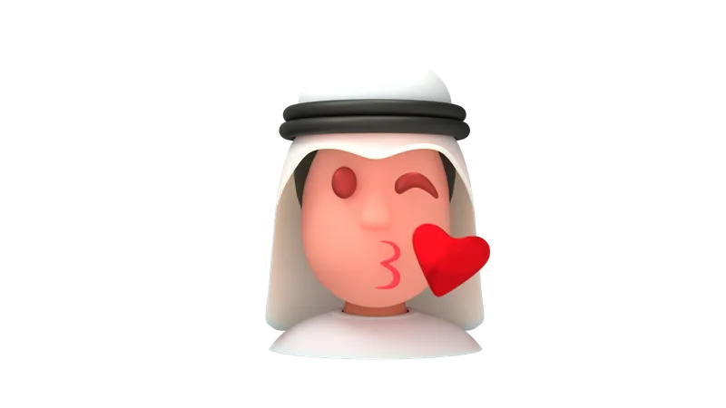 Blowing Kiss Arab Man  3D Emoji