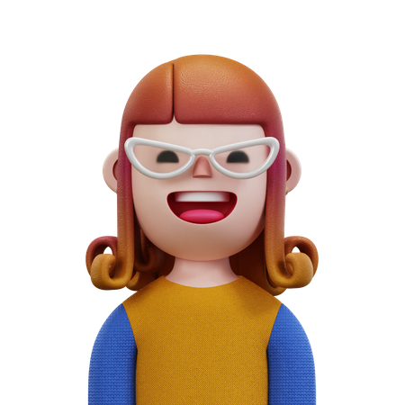 Blue And Orange Shirt Woman  3D Icon
