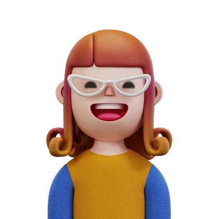 Blue And Orange Shirt Woman  3D Icon