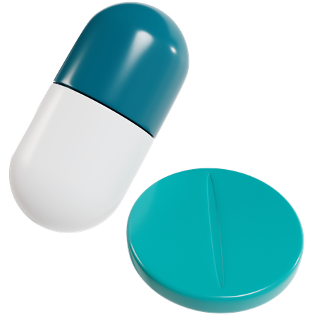 Blue And Silver Pills  3D Icon