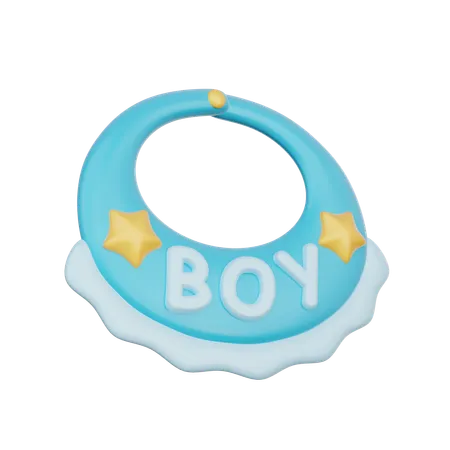 3 D Blue Baby Bib Baby Gender Reveal Its A Boy Birthday Party 3 D Rendering 3D Icon