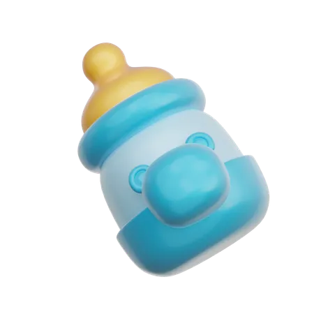 3 D Blue Baby Bottle Baby Gender Reveal Its A Boy Birthday Party 3 D Rendering 3D Icon