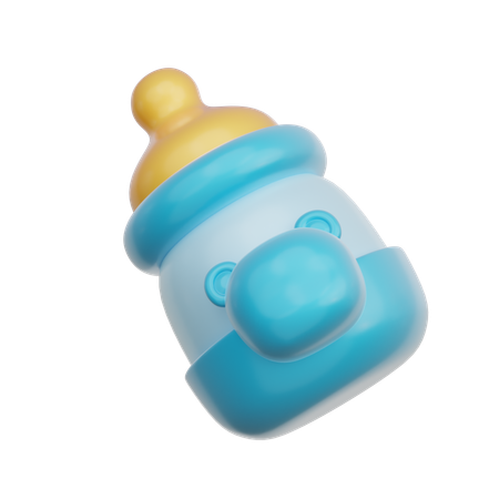 Blue Baby Bottle  3D Icon