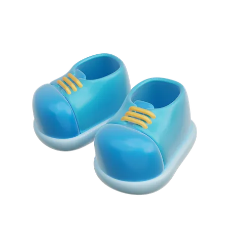 Blue Baby Shoes  3D Icon