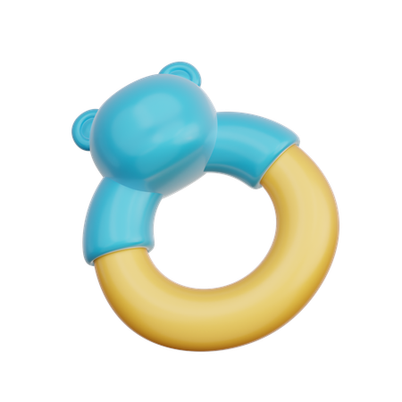 Blue Baby Teething Ring  3D Icon