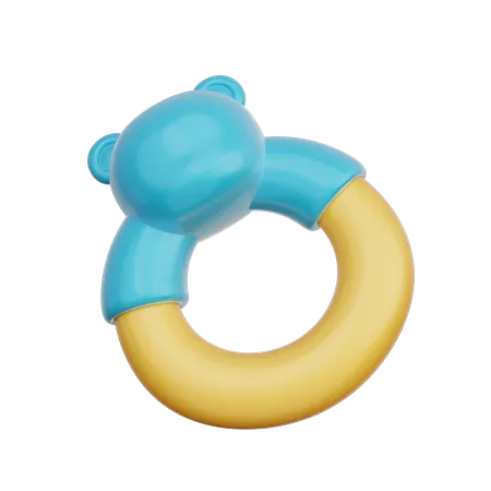 3 D Blue Baby Teething Ring Baby Gender Reveal Its A Boy Birthday Party 3 D Rendering 3D Icon