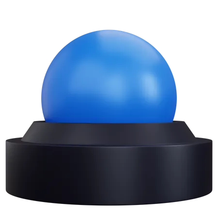 3 D Rendering Blue Ball Lamp Isolated 3D Icon