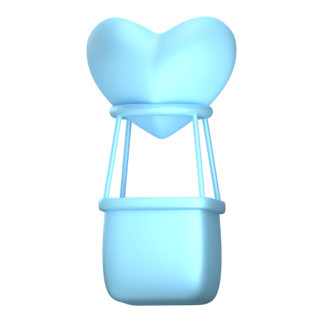 Blue Balloon Love  3D Icon