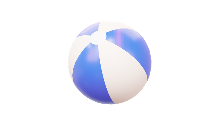 Blue Beach Ball  3D Illustration