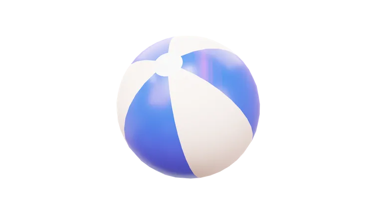 Blue Beach Ball  3D Illustration